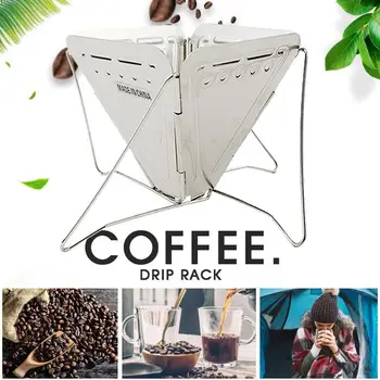 

Coffee Filter Rack Camping Coffee Rack BBQ Camp Portable Stove Stainless Steel Silver Traveling Picnic Strong Outdoor