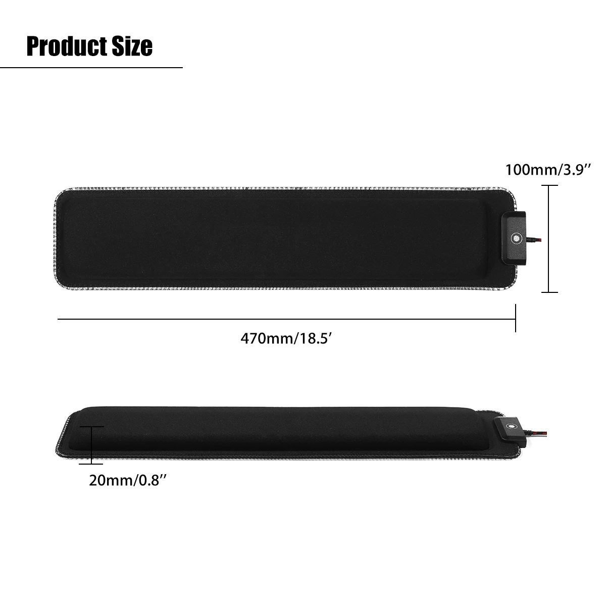 Gaming RGB Keyboard Wrist Rest Pad Gamer LED Lighting Anti-Slip One-touch Control USB Computer Mouse Base Support Cushion Mat