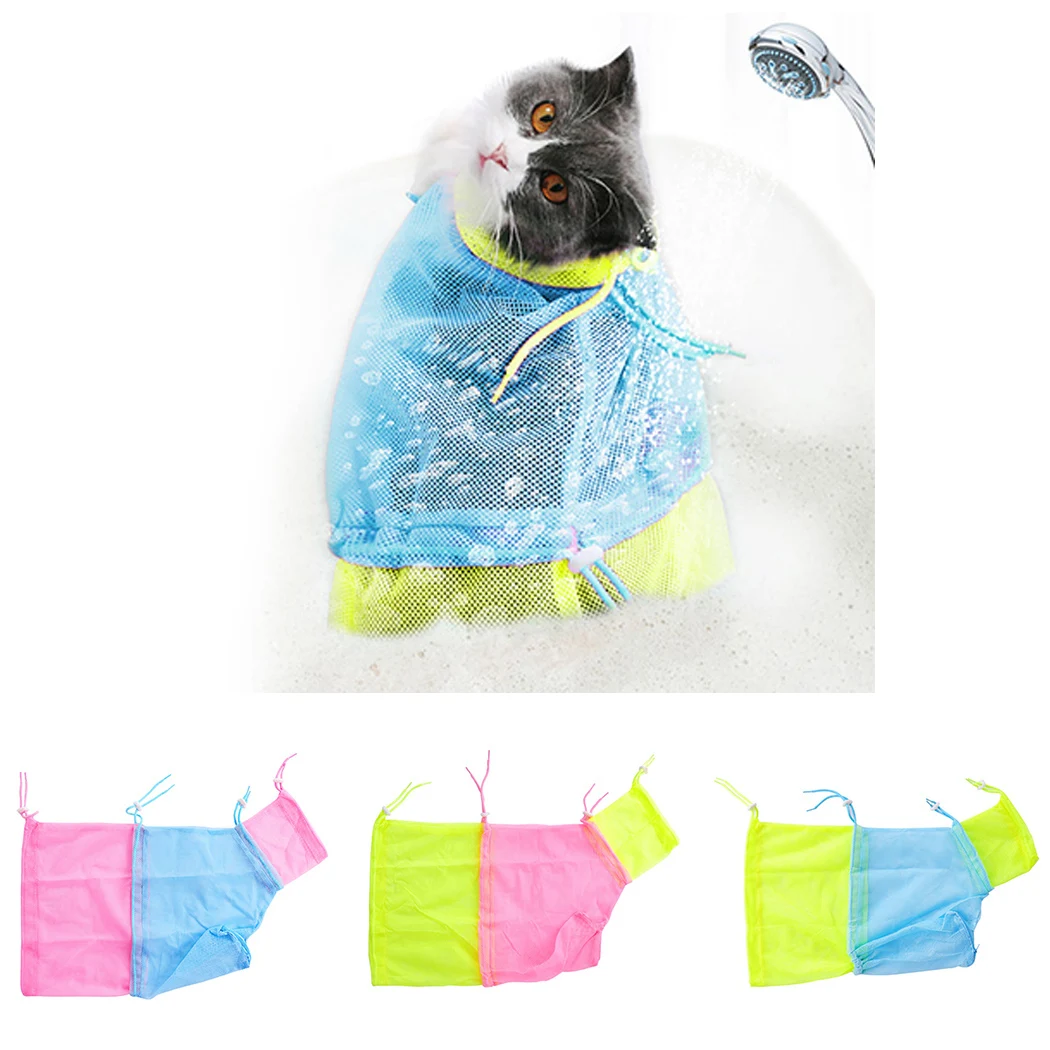 Cat Washing Bag Scratch Resistant Cat Bath Bag Cat Grooming Bag Mesh