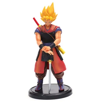 

Dragon Ball Z Samurai series Super Saiyan Son Goku Figure PVC Standing position Kakarotto Action Figure collect Model Toy 22cm