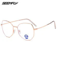 SEEMFLY, Ретро стиль, золотая металлическая оправа, очки, мужские, женские, солнцезащитные очки, Ретро стиль, квадратные оптические линзы, очки, Nerd, прозрачные линзы, очки