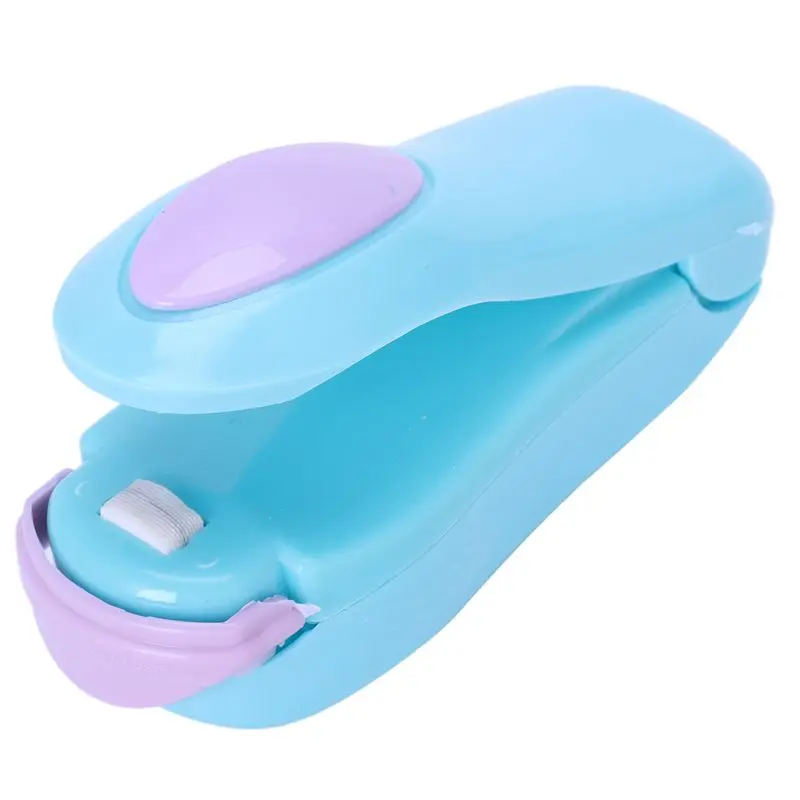 

1 Piece Portable Household Mini Heat Sealing Machine Ceramic Impulse Sealer Seal Packing Capper Plastic Bag Sealer Blue bottom+p