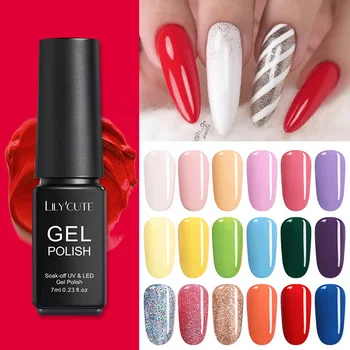 

LILYCUTE 10/20Pcs/Set 7ml UV Gel Nail Polish Set Multi-Color Semi Permanent Long Lasting Led Gel Varnish Soak Off Nail Gel