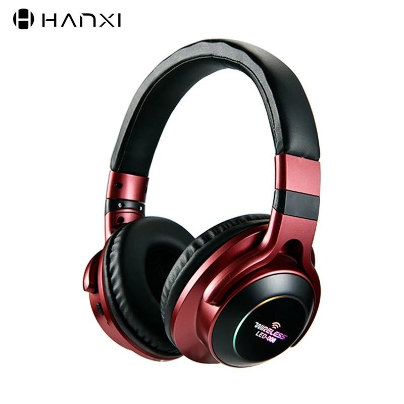 

LED Light Wireless Bluetooth Headphones 3D Stereo Earphone With Mic Headset Support TF Card FM Mode Audio Jack