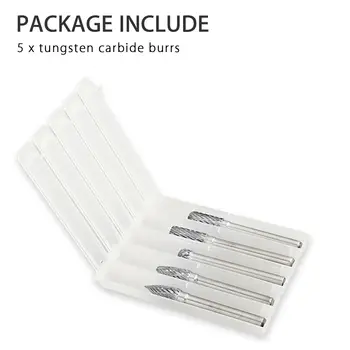 

5Pcs/Set Tungsten Carbide Burrs Rotary Burr Set Head Die Grinder Bit 6mm Shank