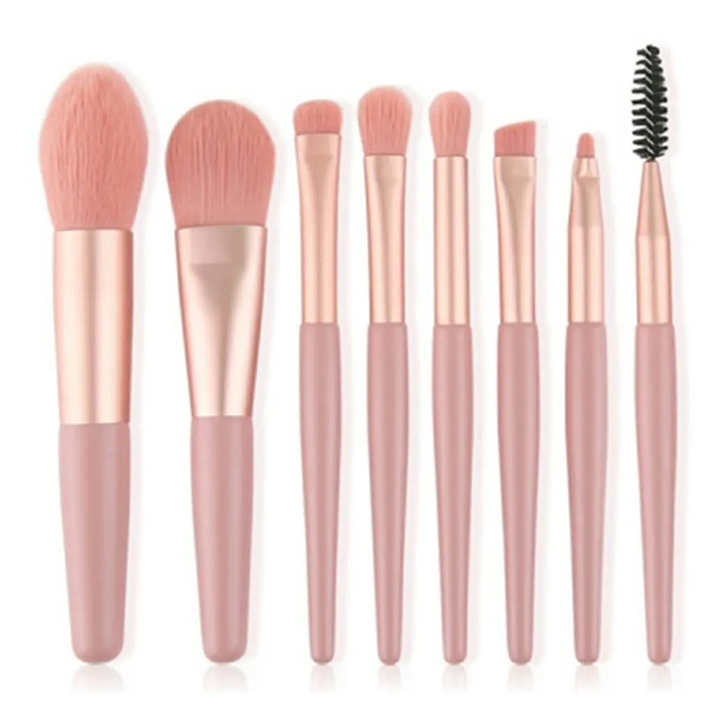 8pcs/set Mini Makeup Brush Set Eyeshadow Concealer Loose Powder High Gloss Blush | Красота и здоровье