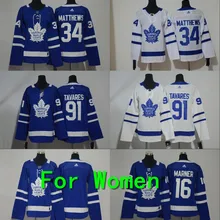 Женская одежда для взрослых с вышивкой Toronto Maple#91 John Tavares 34 Auston Matthews 16 Mitchell Marner Jersey