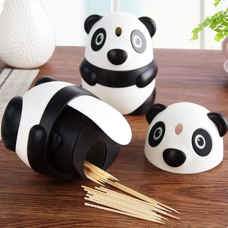 Automatic Toothpick Cartoon Panda Box Fashion Personality Cute Feature Cute Panda Toothpick holder cute containers