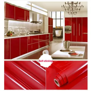 

PVC Solid Self Adhesive Wallpaper for Wardrobe Renovation Oil-proof Waterproof Kitchen Contact Paper Removable Wall Decal