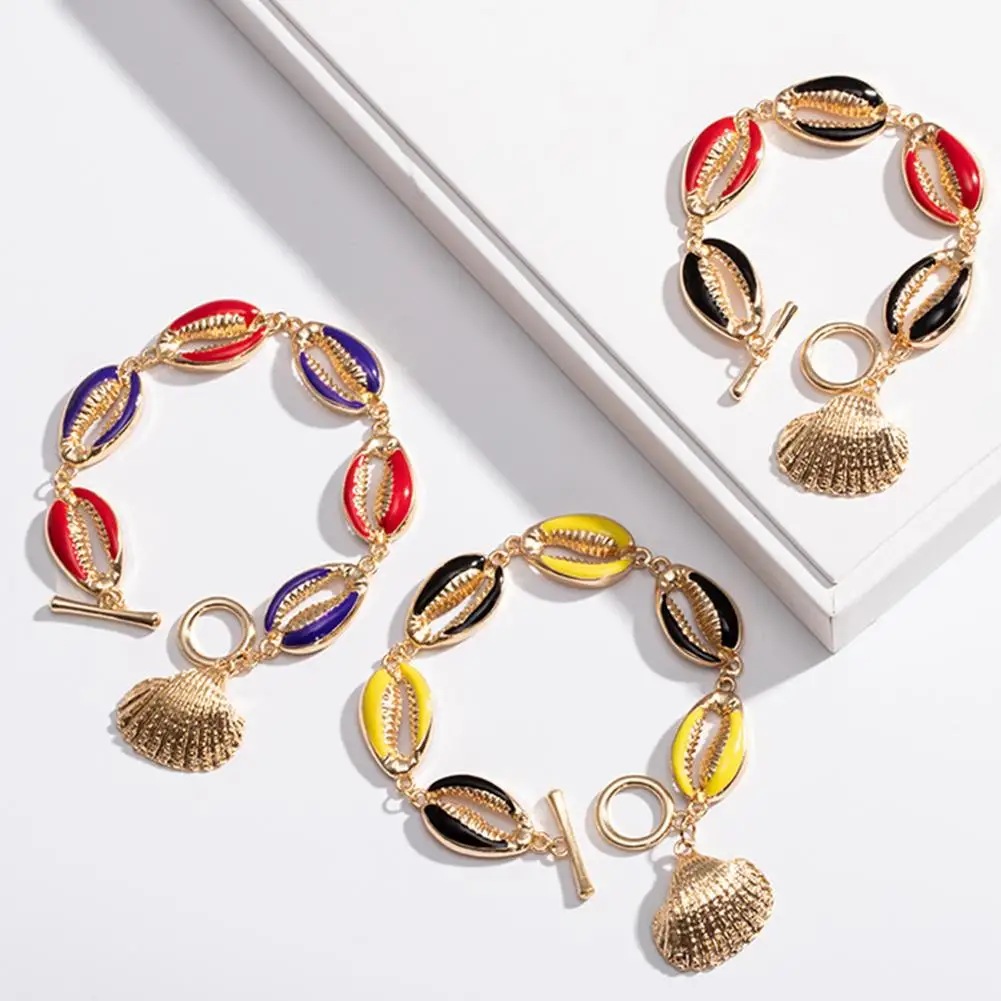 Модный женский браслет, раковина Каури, браслет с эмалью из бисера, браслет с застежкой «тогл», пляжные украшения, Гавайские ювелирные изделия, женские аксессуары