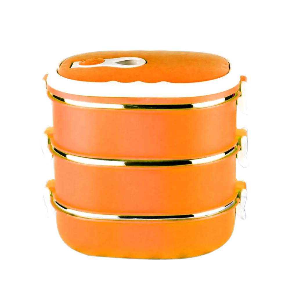 NO.9 1/2/3 Layer Lunch Box 304 Stainless Steel Stackable Thermal For Food Portable LunchBox For Kids Picnic Office Workers School - Цвет: NO.9