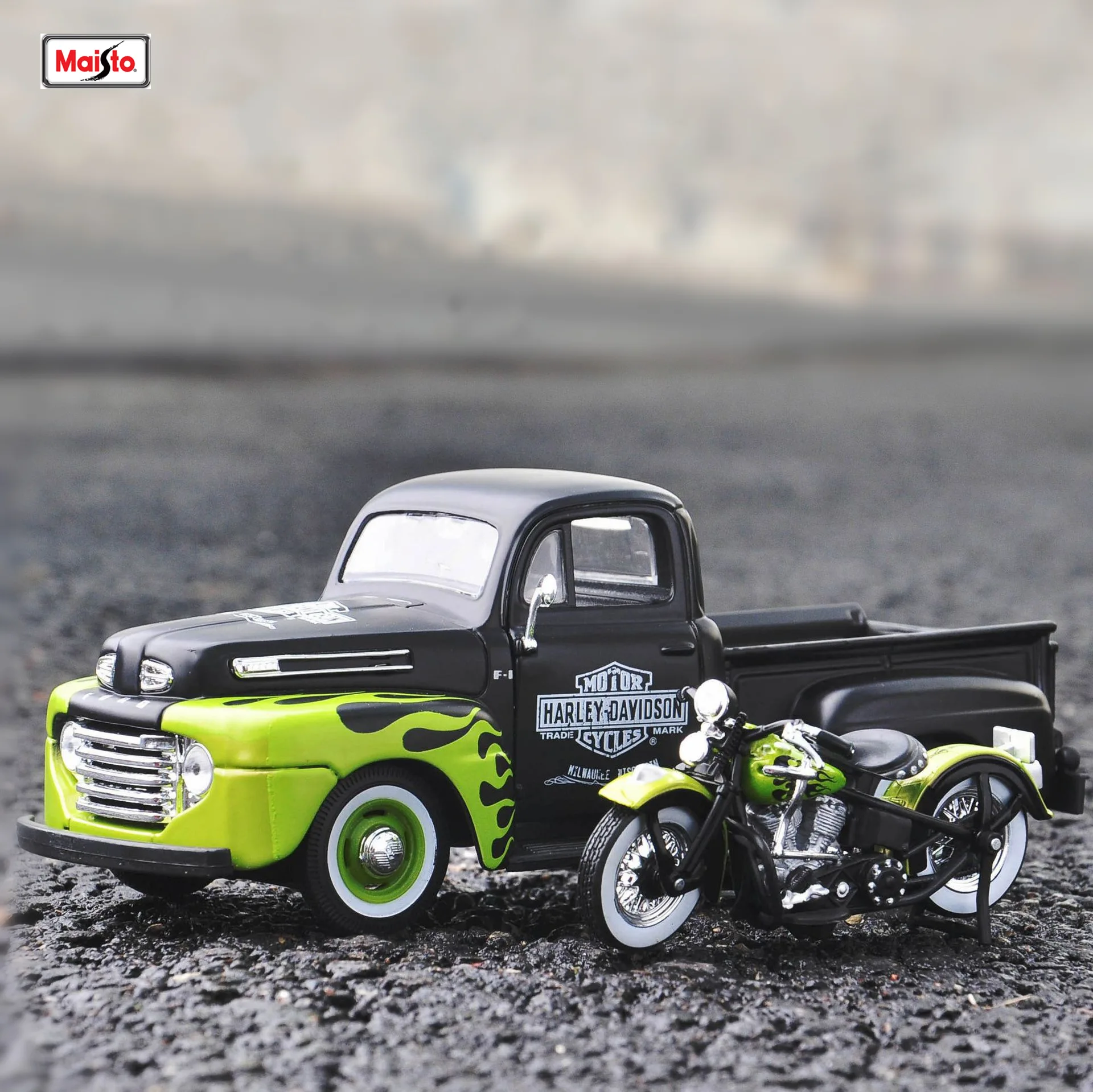 

Maisto 1:24 1948 FL Panhead 1948 Ford F-1 Pickup Alloy car model die-casting simulation car decoration collection gift toy