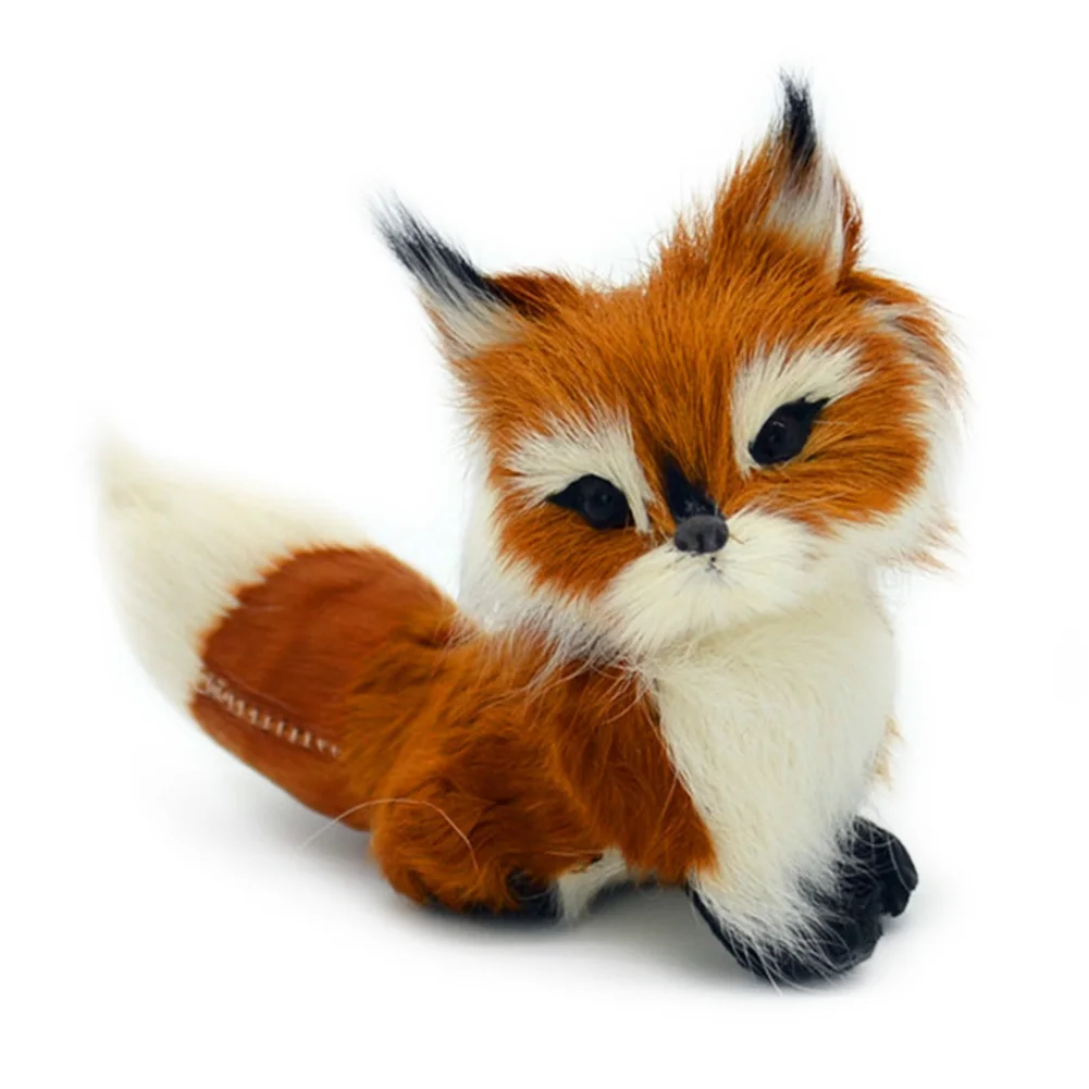 

Small Soft Decoration Mini Squatting Plush Toy Birthday Wedding Lovely Simulation Fox Model Girls Stuffed Animal Gifts Home