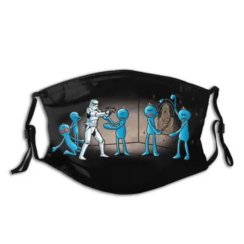 

Meeseeks Pickle Rick And Morty Reusable Face Mask Anti Haze Dustproof Mask With Filters Protection Cover Respirator Muffle