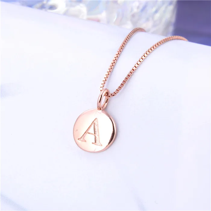 rose gold Корейская версия популярных ювелирных изделий из серебра пробы, ожерелье из серебра 925 пробы, женское розовое золото, английские буквы, серебряное ожерелье - Окраска металла: rose gold