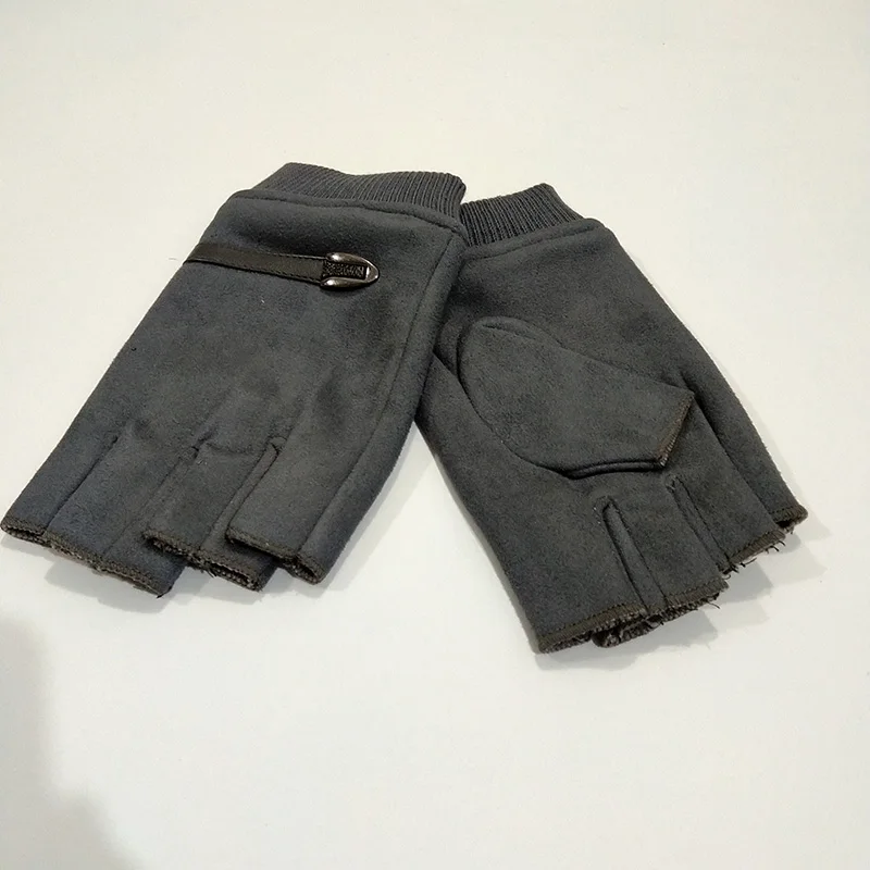Suede leather Gray Армейские военные тактические велосипедные перчатки с полупальцами, зимние теплые мужские и женские спортивные перчатки для альпинизма, фитнеса, вождения спецназа B50 - Цвет: Suede leather Gray