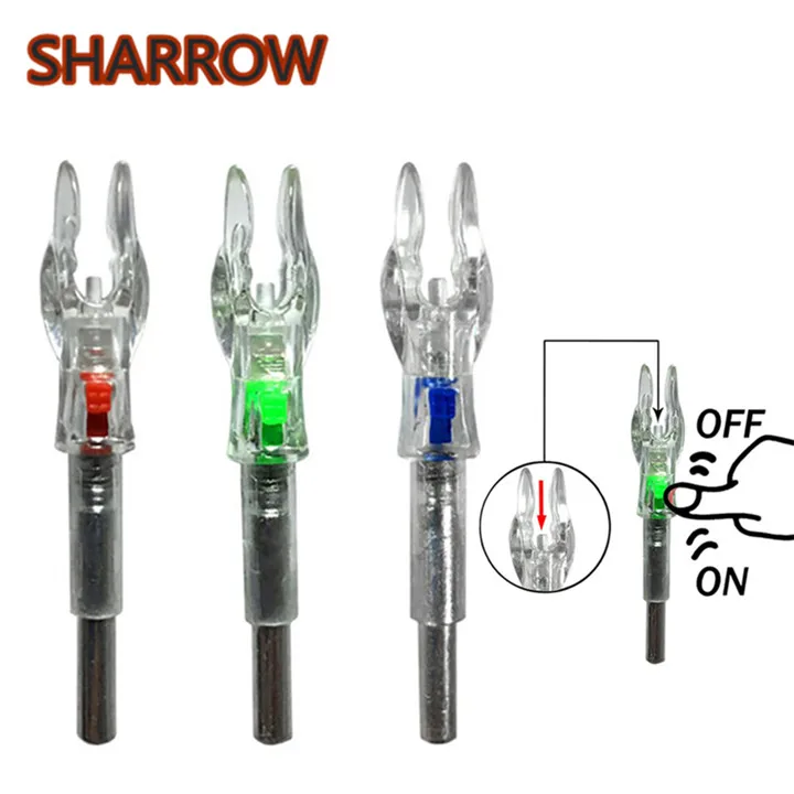 3pcs Archery Lighted Nocks Automatic Arrow Lighted Nock Fit ID4.2mm Arrow Shaft For Arrow Outdoor Training Shooting Accessories 12 24pcs archery aluminium insert connect arrowhead fit id 4 2mms arrow shaft match arrow insert outdoor shooting accessories