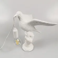 Смоляная настольная лампа голубь мира голубь белые крылья птица украшение стола светильник E14 лампа