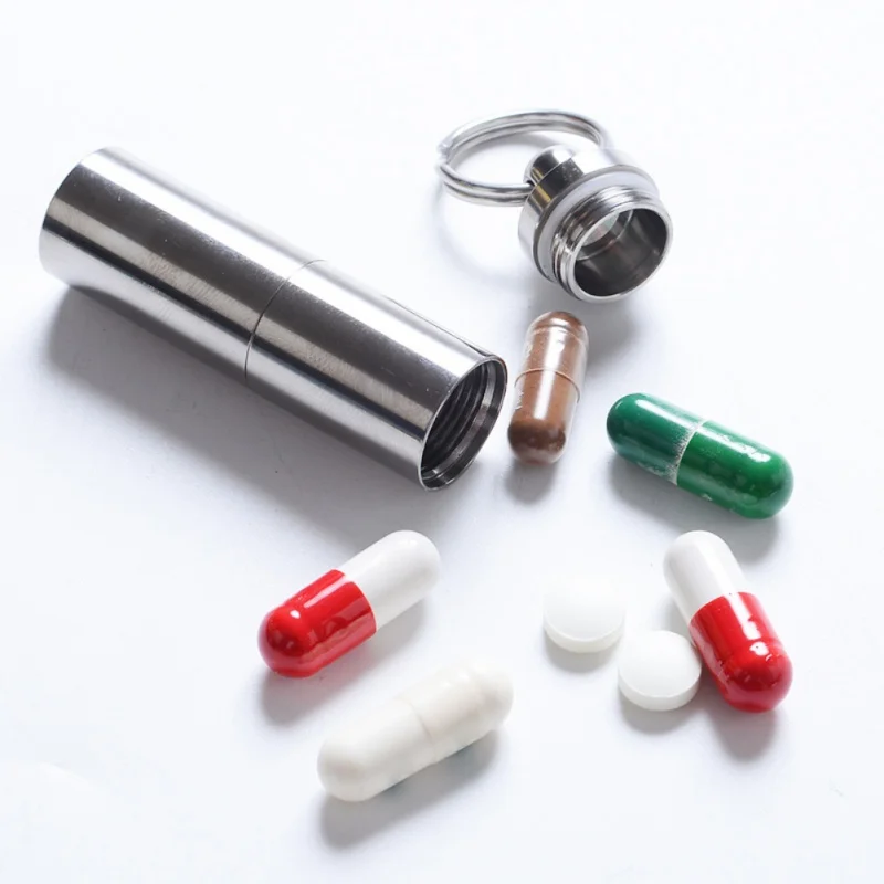 

Outdoor Medicine Pill Bottles With Pretty Pack Survival Waterproof Aluminum Tank Mini EDC Box Cases for Storage LQ6506