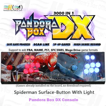 

Pandora Box DX 3000 in 1 Iron console Save game progress High score record Plug and play 3P 4P game have 3D tekken Mortal Komba