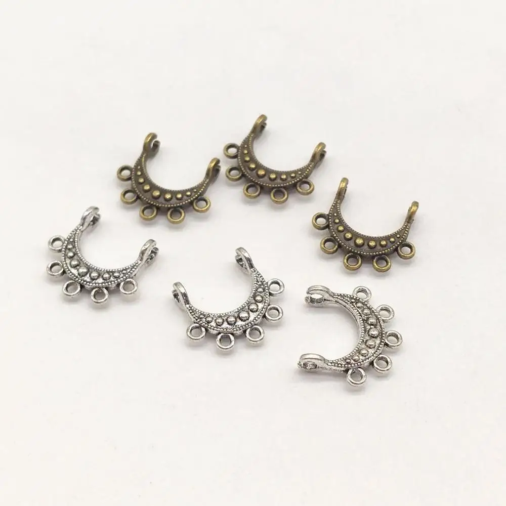 

Retro Alloy 37 pcs Moon multiple hanging holes Connector charms fit necklace earring bracelet charms Jewelry Making