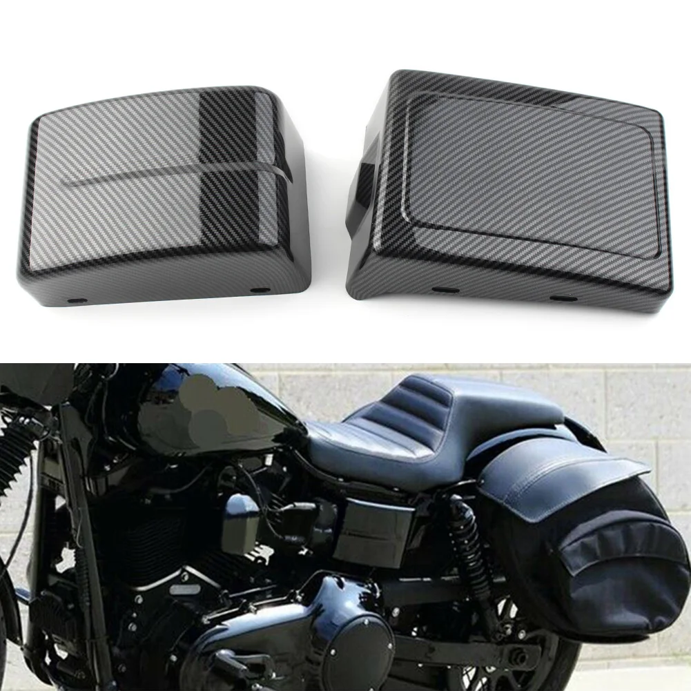 

Carbon fiber Motorcycle Battery Side Fairing Cover Guard For Harley Dyna Street Bob FXDB 2006-2017 ABS Plastic