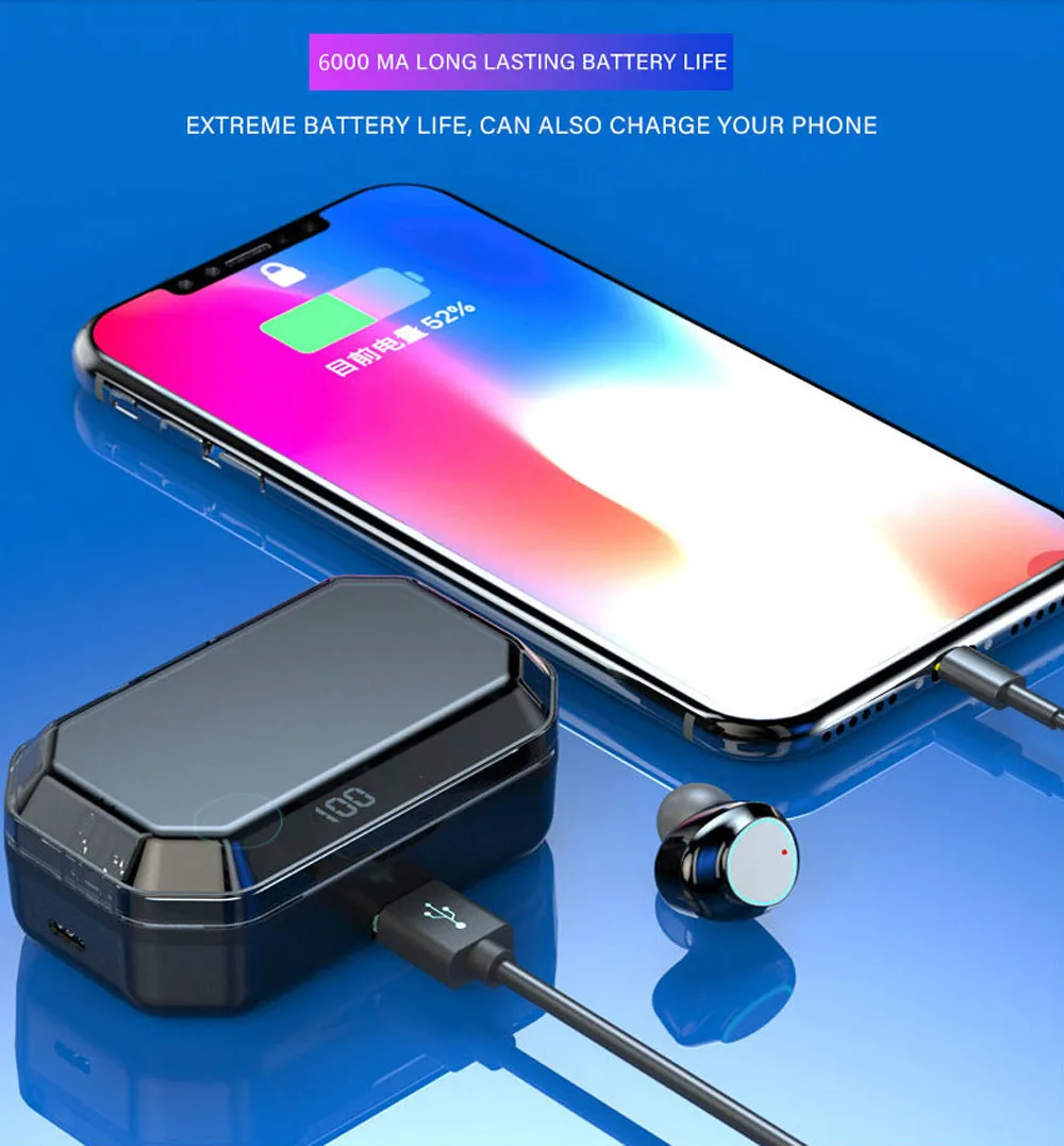 G03 Bluetooth гарнитуры 6000 мАч светодиодный смарт дисплей высокого класса 6D объемный HD
