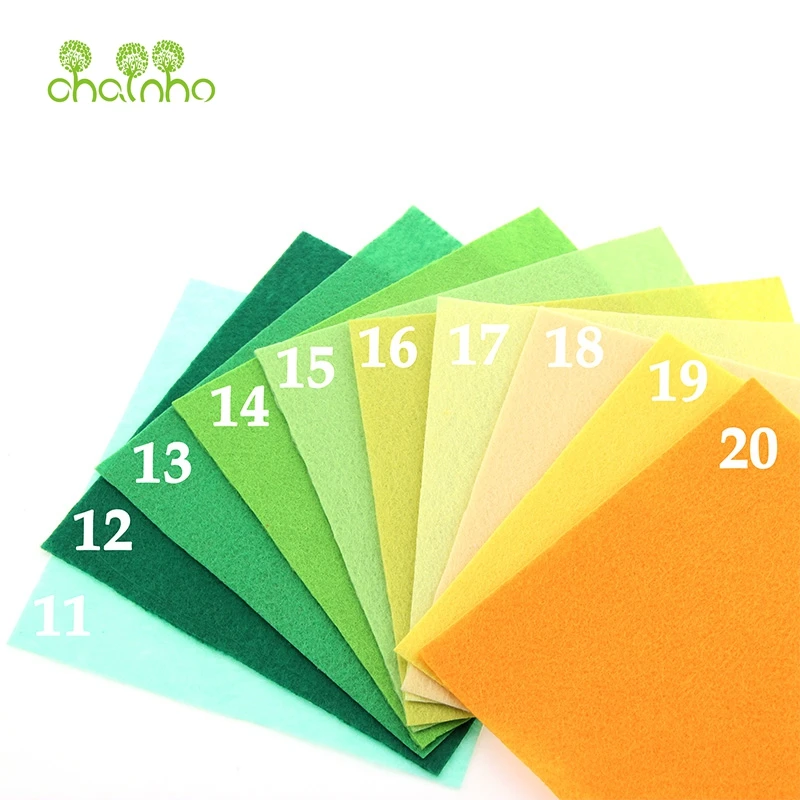 Chainho,Nonwoven Felt Fabric/1mm Thickness/Polyester Cloth of Home Decoration Bundle for Sewing Dolls & Crafts/40pcs 15cm*15cm