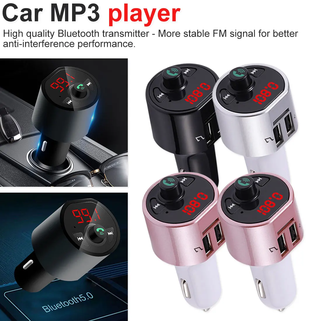 Bluetooth автомобильный fm-передатчик беспроводной радио адаптер MP3-плеер плюс USB зарядное устройство Bluetooth громкой связи вызов