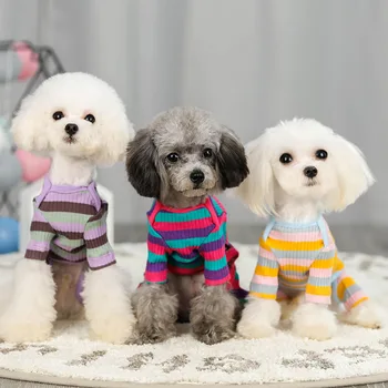 

Autumn and winter colorful cotton bottoming shirt sweater dog clothes Teddy VIP than Xiong Bomei cat small dog clothes