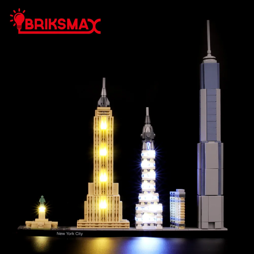 Комплект для светодиодсветильник Ки BriksMax архитектуры 21028 Нью-Йорк (модель в