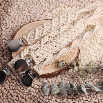 

Vintage Simple Crochet Pacifier Clip Baby Cotton Tassel Pacifier Chain for Newborn Teething Soother Chew Toy Dummy Clips