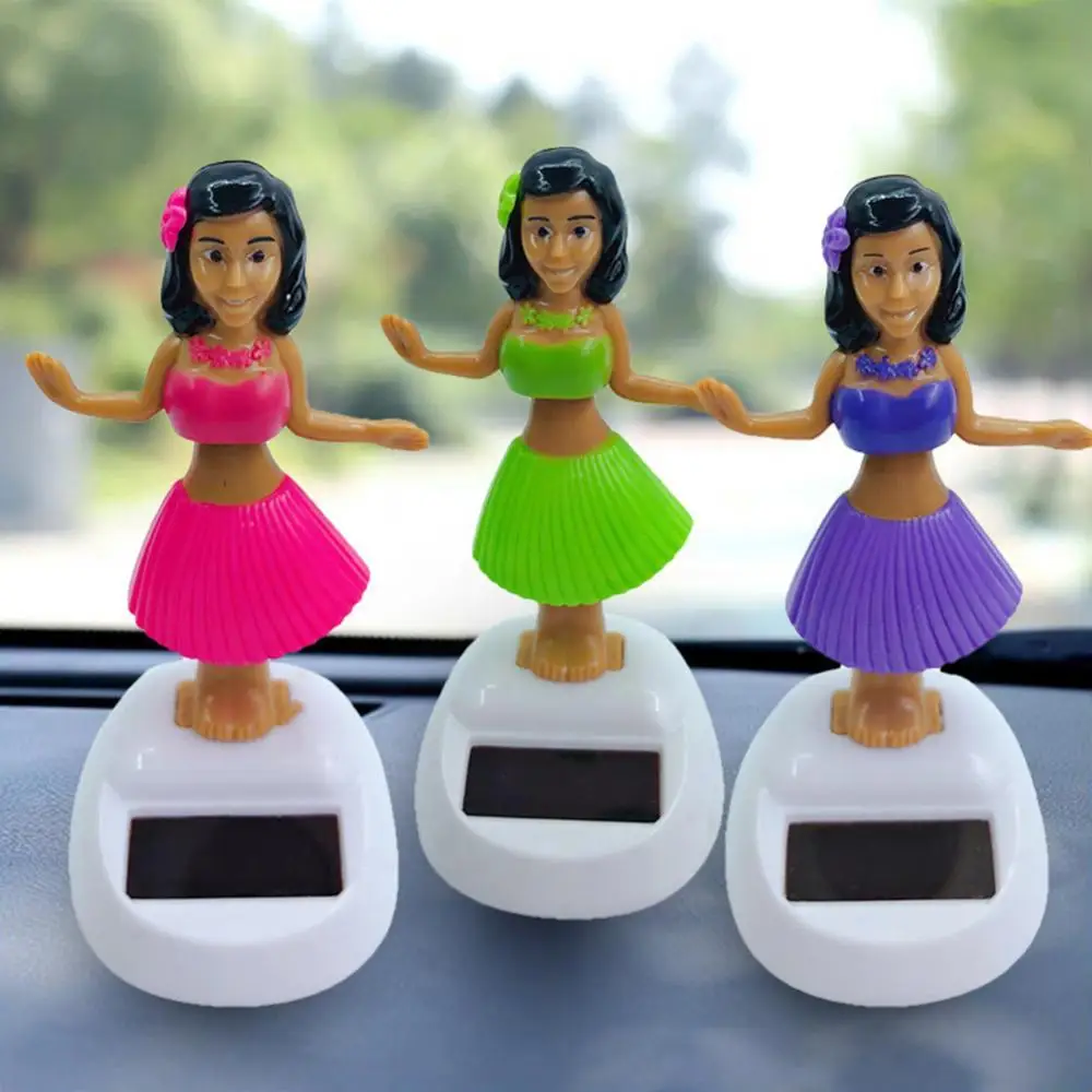 3Pcs Solar Toy Dancing Hawaii Girl Dancer Home Shop Car Dashboard Decor #B
