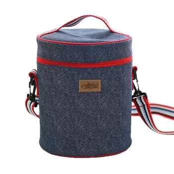 

Fashion Kids Round Fruit Lunch Bag Portable Waterproof Oxford Cloth Cartoon Ice Insulated Cooler Bag Picnic Women Lunch Box Tote
