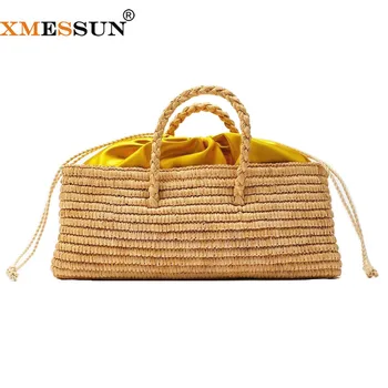 

XMESSUN Women Beach Straw Bag 2020 New Summer Fashion Rattan Woven Shoulder Messenger Bag Trendy Leisure Vacation Tote Ins K39