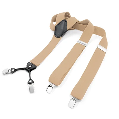 New Solid Navy Black Suspenders Male for Pants Wide 3.5*135cm Braces Unisex Classic Strap Bretels Men Braces for Trousers Street - Цвет: Khaki