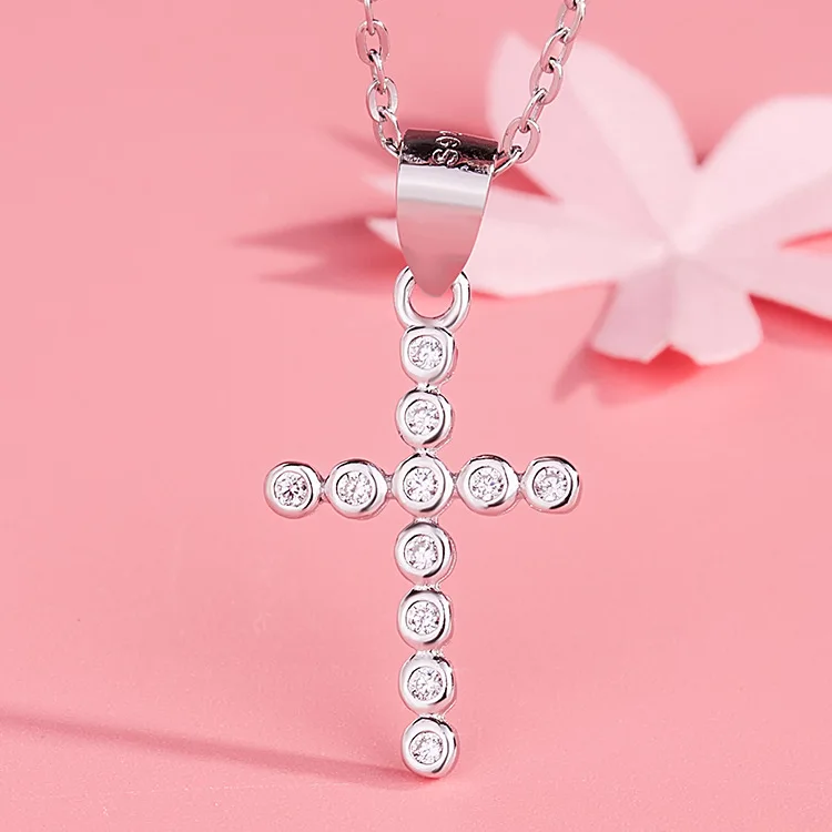 

Женское ожерелье из серебра 925 пробы с подвеской-крестом