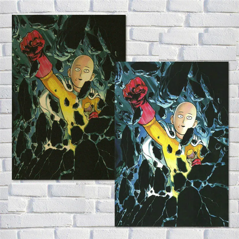 Cosy Moment One punch man плакат популярное японское аниме плакаты винтажная белая крафт-бумага репродукции, настенное искусство украшения ZS187 - Цвет: Оранжевый