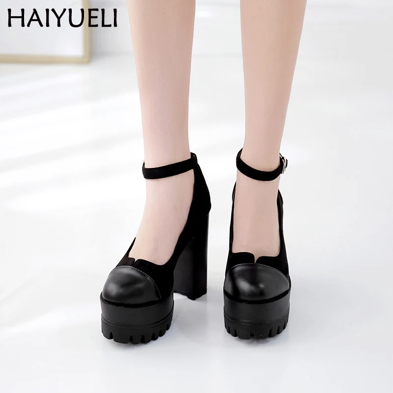 

Womens Fall Boots Punk Black Platform Boots Fashion Round Toe High Heels 14cm Heeled Boots Women High Heel Boots Ladies Shoes