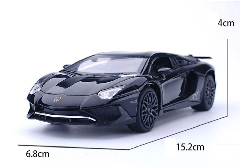 Горячее предложение, литые под давлением модели автомобиля, 1:32, Aventador, мигающий светильник, детские металлические автомобильные игрушки, оттягивающиеся колеса, детские подарки на день рождения, Рождество