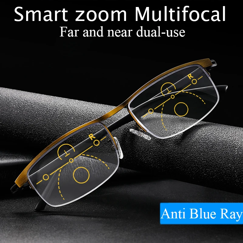 

New Smart Progressive Multi-focus Reading Glasses Men Women Anti Blue Ray Near-far dual-purpose Readers Spectacles 1.0 To +4.0