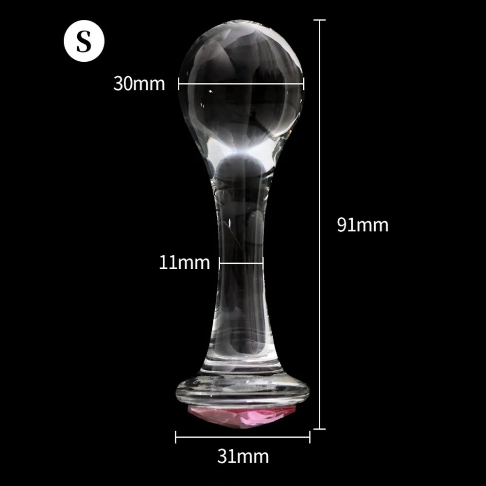 Verre Transparent femmes jouets sexuels anaux verre lisse godemichet Anal hommes Massage de la Prostate Analplug bijoux rose_voghion.com