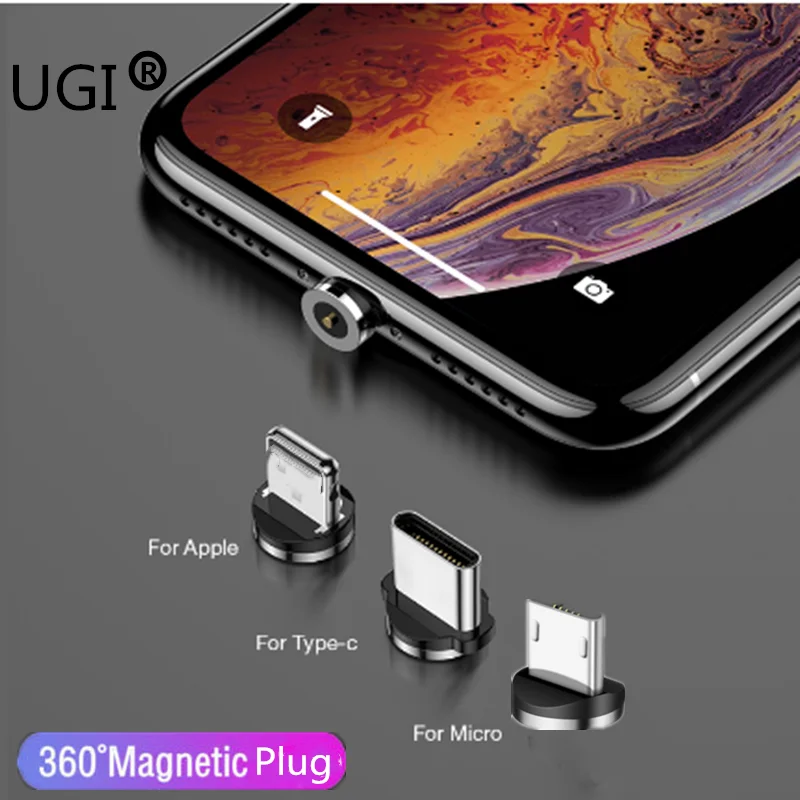 360 ° Магнитный круглый разъем адаптер зарядное устройство Micro USB C IOS для кабеля LG iphone 6 7 8 XS Piug