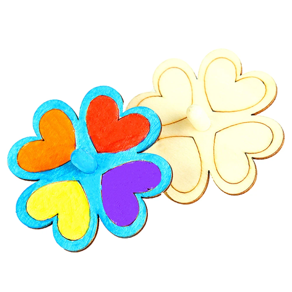 Most effective  20pcs Children's Diy Painting Coloring Gyro Toys Wooden Spinning Tops DIY Wood Spin Tops For Party 