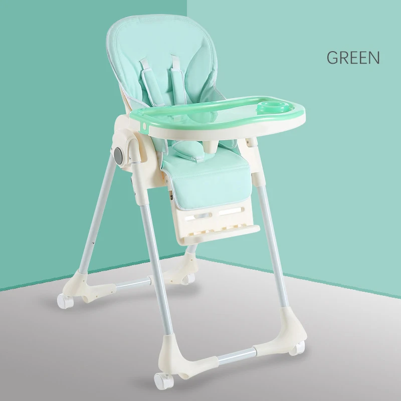 Детский стульчик для кормления, переносные детские стульчики для кормления, переносные регулируемые пластиковые детские безопасные настольные стулья, обеденный стул Aby - Цвет: green