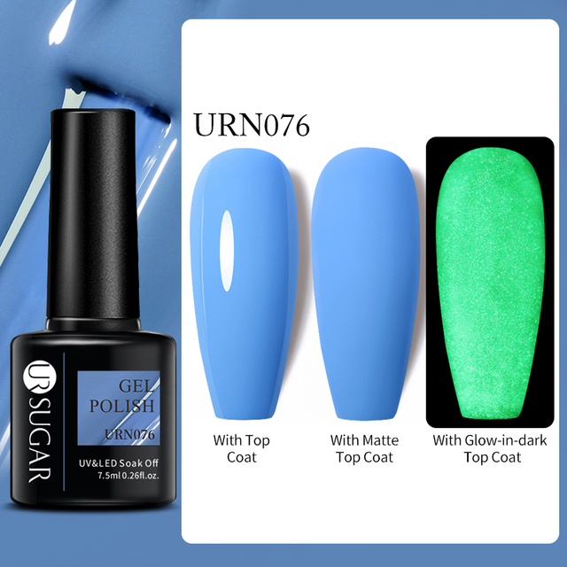 SUGAR Luminous Gel Top Coat Semi Permanent Glow In Dark Fluorescent Soak Off UV LED Color Gel Nail Varnish Nails for Manicure