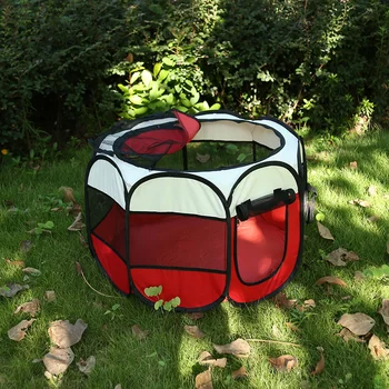 

Practical Pet Dog Tent Mesh Splicing Thicken Zipper Pet Houses Abrasion Resistance Waterproof Pet Nest Dog House 73x73x43cm