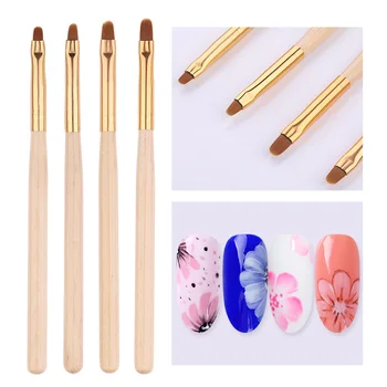 

1 Pc Professional UV Gel Brushes Mixed Shape Round Nail Painting Pen Drawing Brush Nail Design Tools