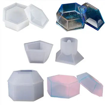 

Box Resin Molds, Jewelry Box Molds with Pentagonal Shape Silicone Resin Mold, Hexagonal Storage Box Mold for Making