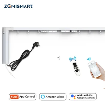 Zemismart New Design WiFi Curtain Motor Tuya Smart Life Customized Electric Curtains Track with RF Remote Alexa Echo Control Zemismart New Design WiFi Curtain Motor Tuya Smart Life Customized Electric Curtains Track with RF Remote Alexa Echo Control
